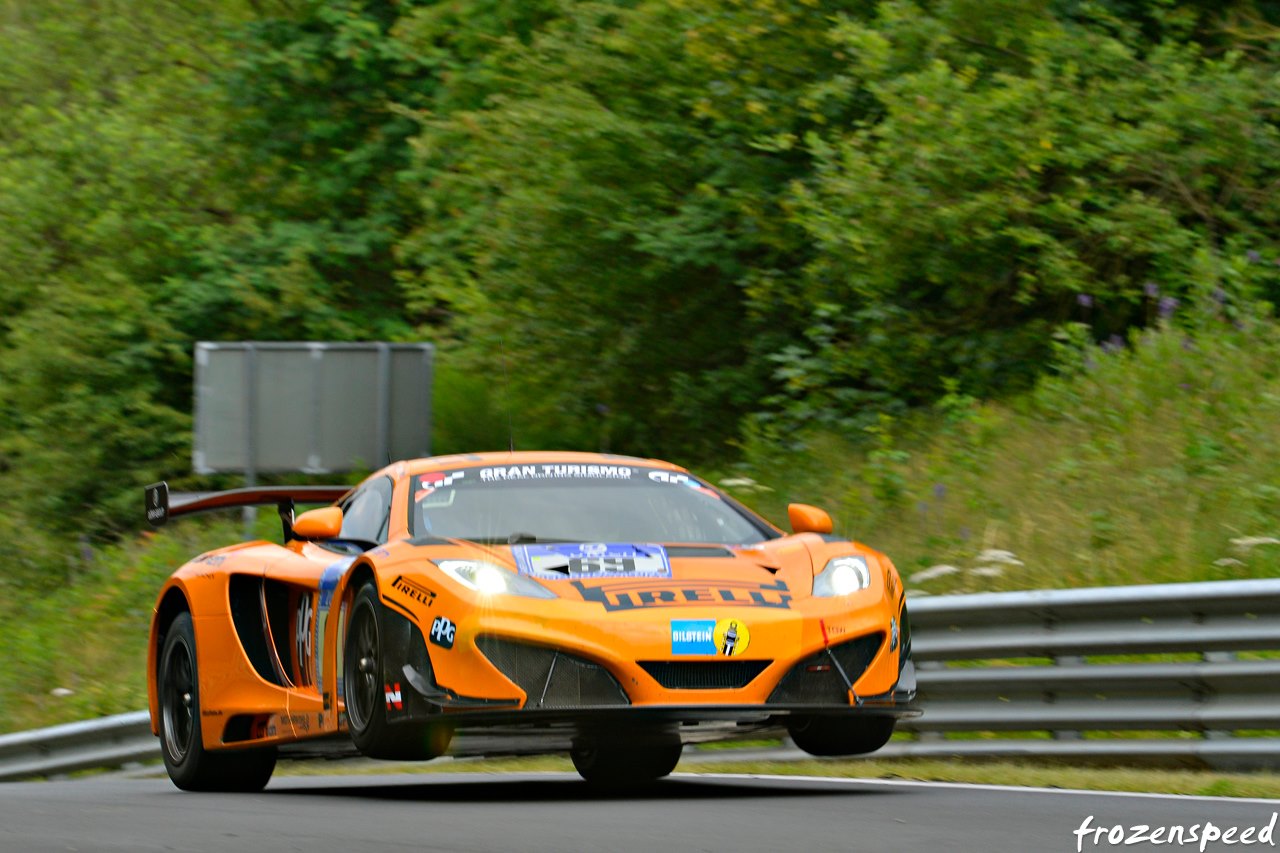 Kevin Estre setting pole position at the Nürburgring 24 hour in 2014